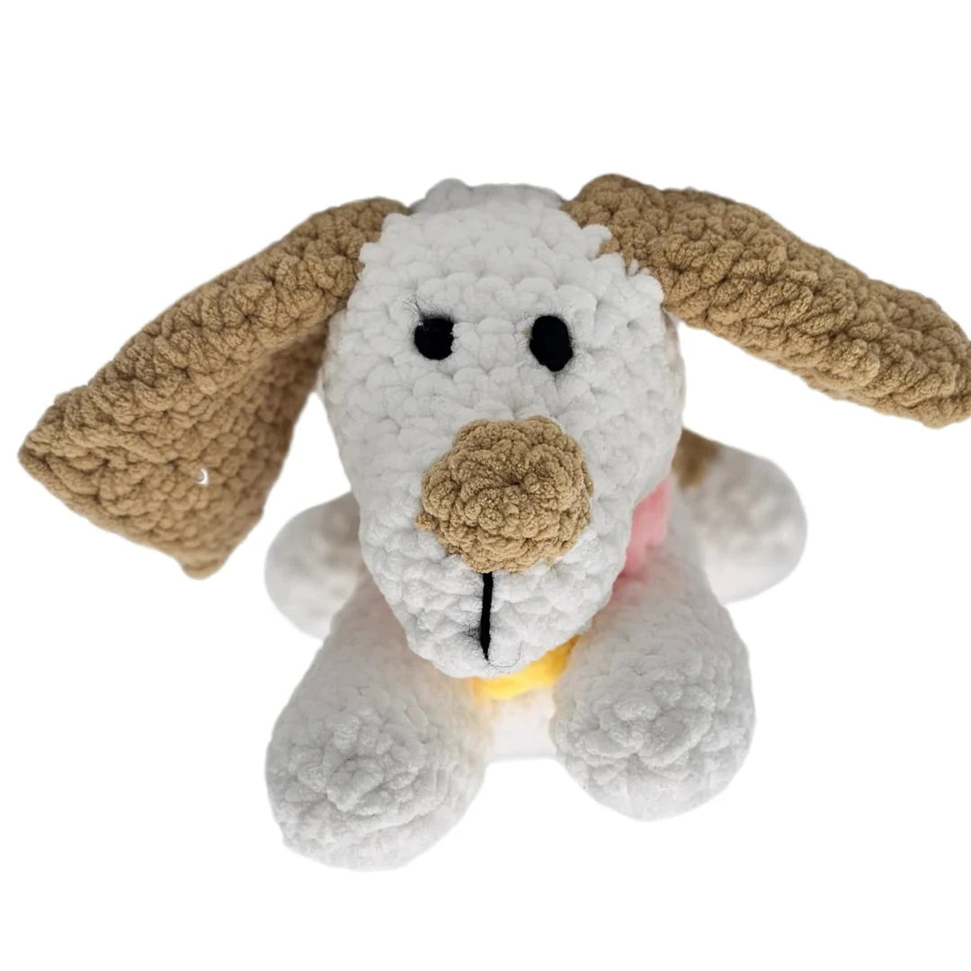 The Wonky Woolins Dottie The Puppy - handgefertigtes Chenille-Garn-Stofftier aus Irland