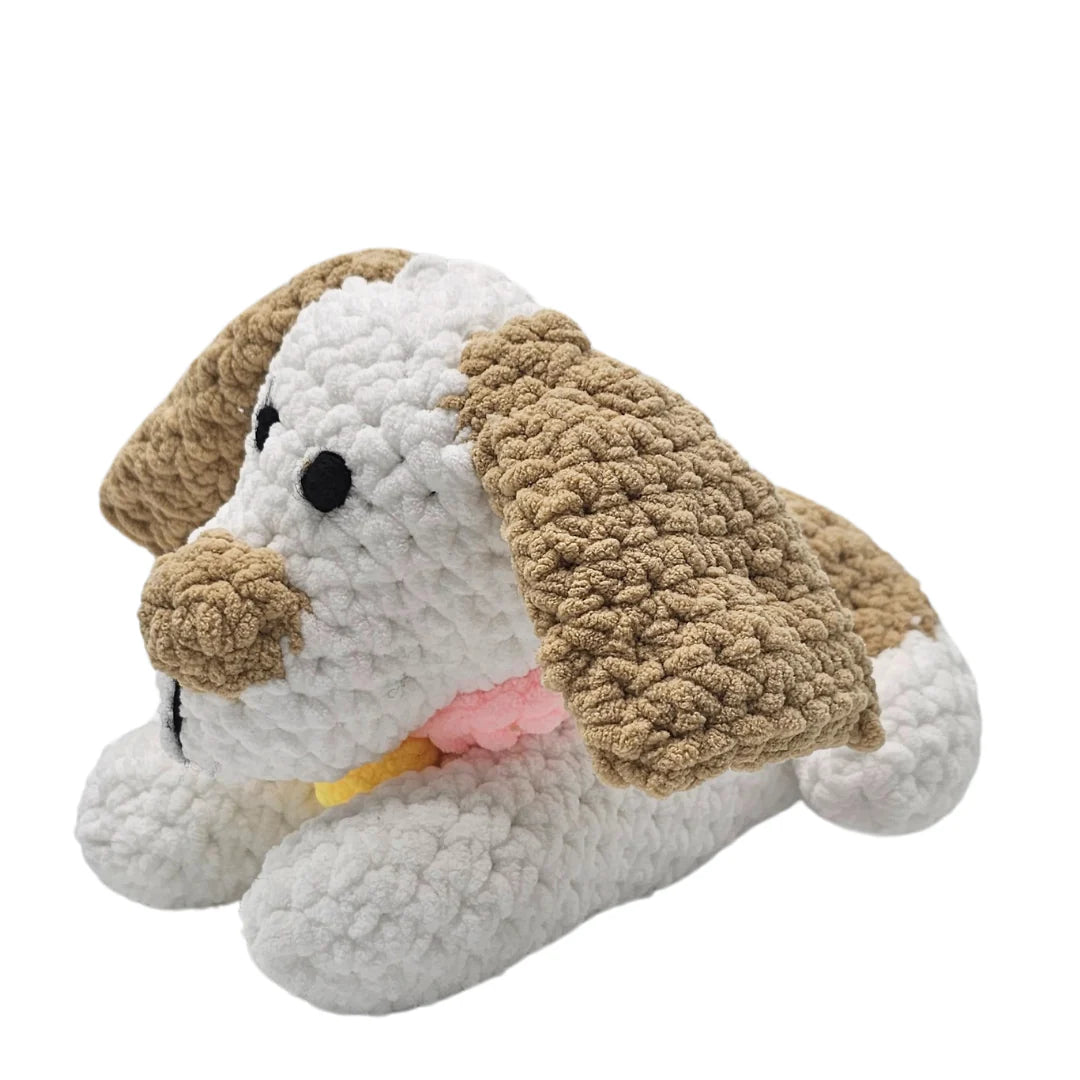 The Wonky Woolins Dottie The Puppy - handgefertigtes Chenille-Garn-Stofftier aus Irland