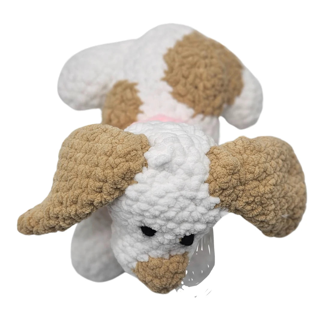 The Wonky Woolins Dottie The Puppy - handgefertigtes Chenille-Garn-Stofftier aus Irland
