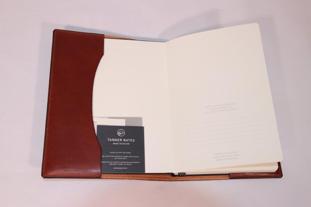 Notizbuch, Leder, handgefertigt, englisch, Tanner Bates, Ledergebundenes Journal in A5