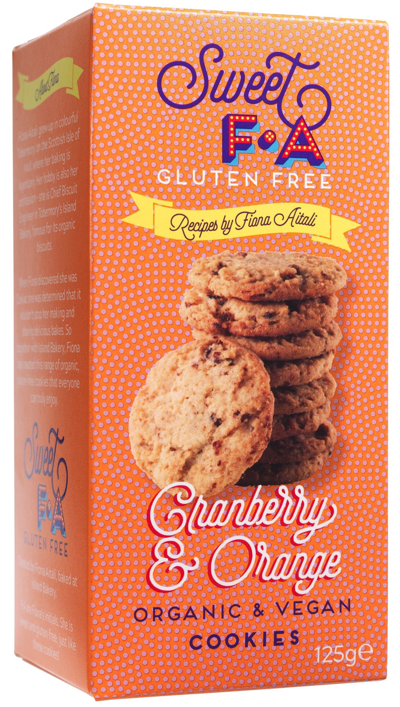 Island Bakery Sweet FA Cranberry & Orange Cookies - Schottische vegane und glutenfrei Kekse mit Cranberry & Orangen Geschmack 125g