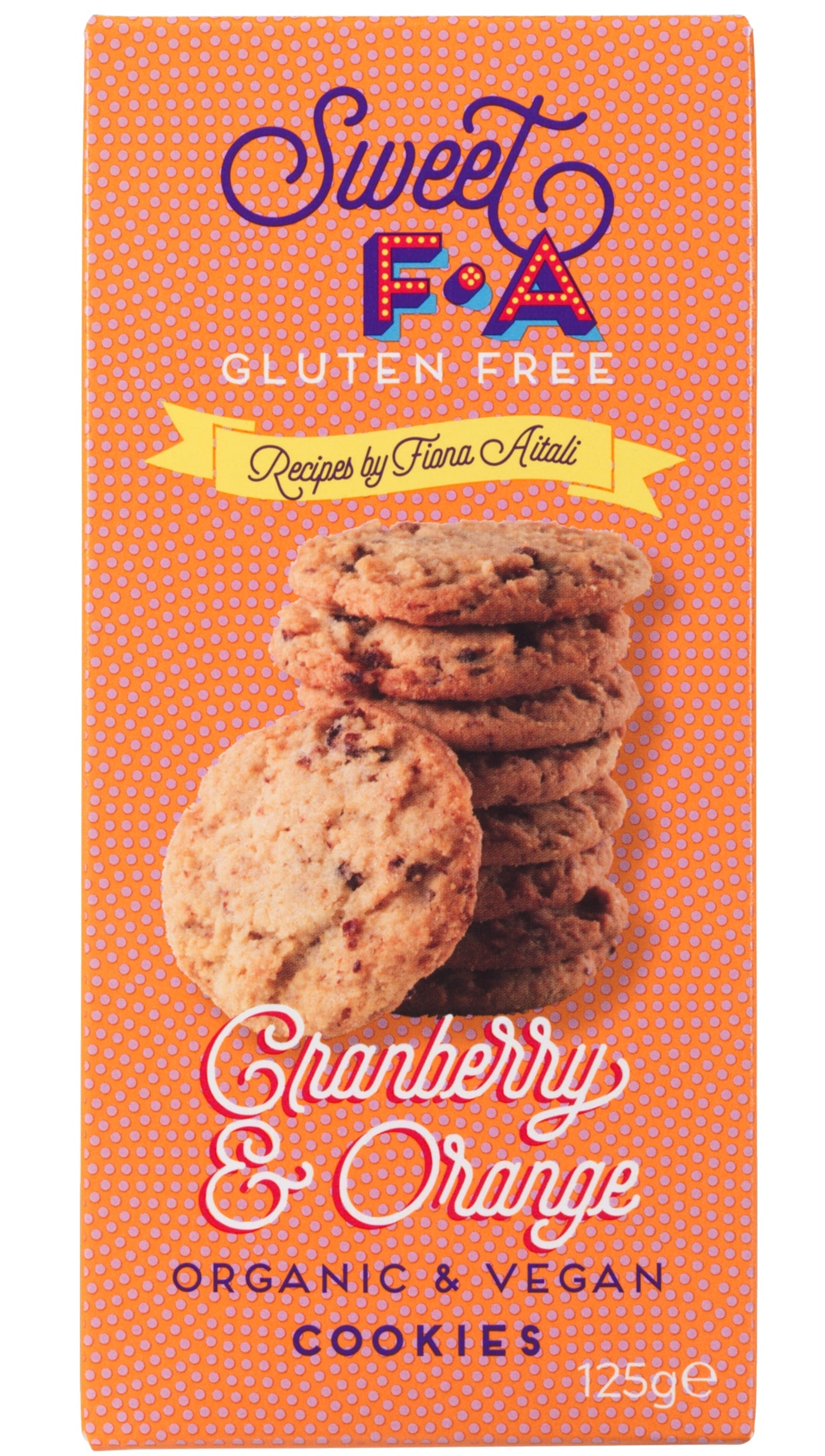 Island Bakery Sweet FA Cranberry & Orange Cookies - Schottische vegane und glutenfrei Kekse mit Cranberry & Orangen Geschmack 125g