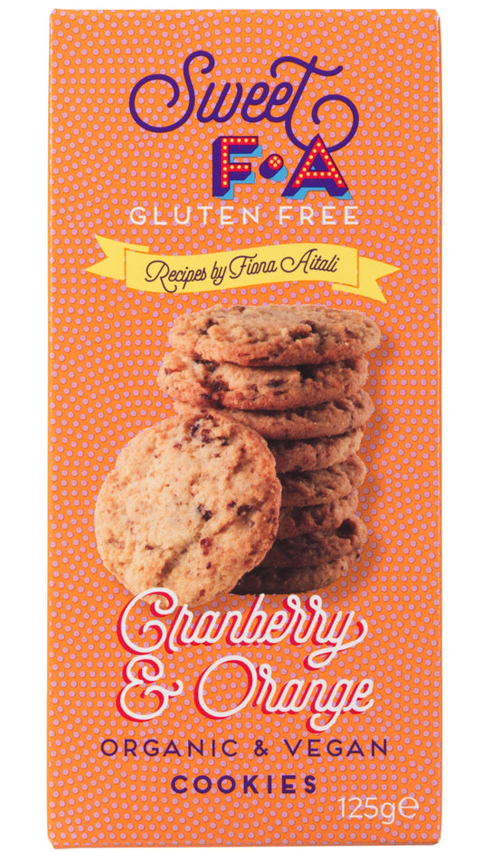 Island Bakery Sweet FA Cranberry & Orange Cookies - Schottische vegane und glutenfrei Kekse mit Cranberry & Orangen Geschmack 125g